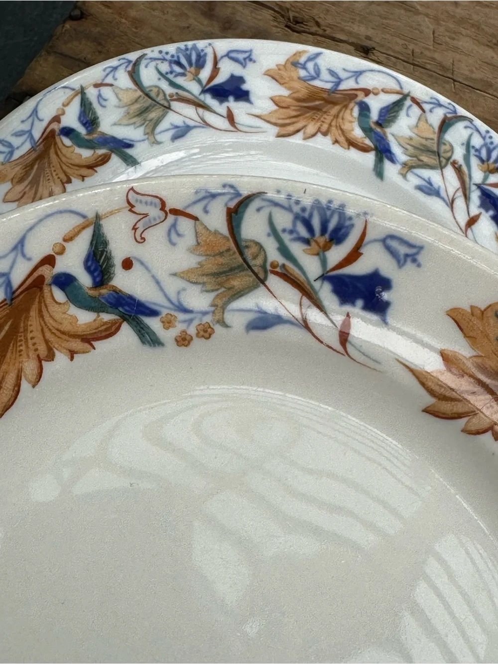Vintage Syracuse China Old Ivory Floral Plates & Bowl Set of 3 USA